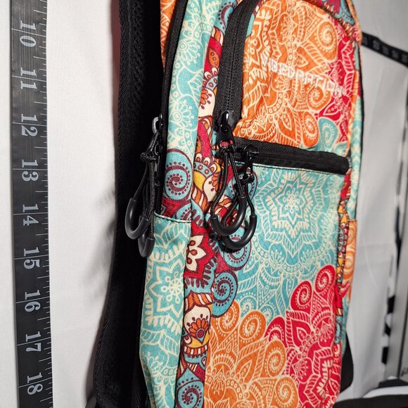 Vibedration Hydration Backpack w/o bladder  turquoise/orange pattern Used main image 12